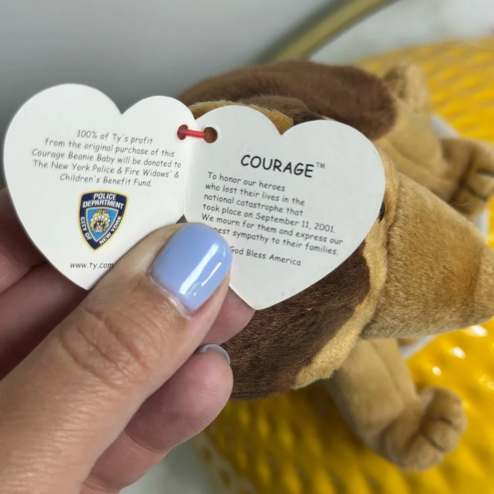 TY BEANIE BABY 9/11 TRIBUTE "COURAGE" THE DOG NYPD NYFD 2001 NWT - Picture 5 of 5
